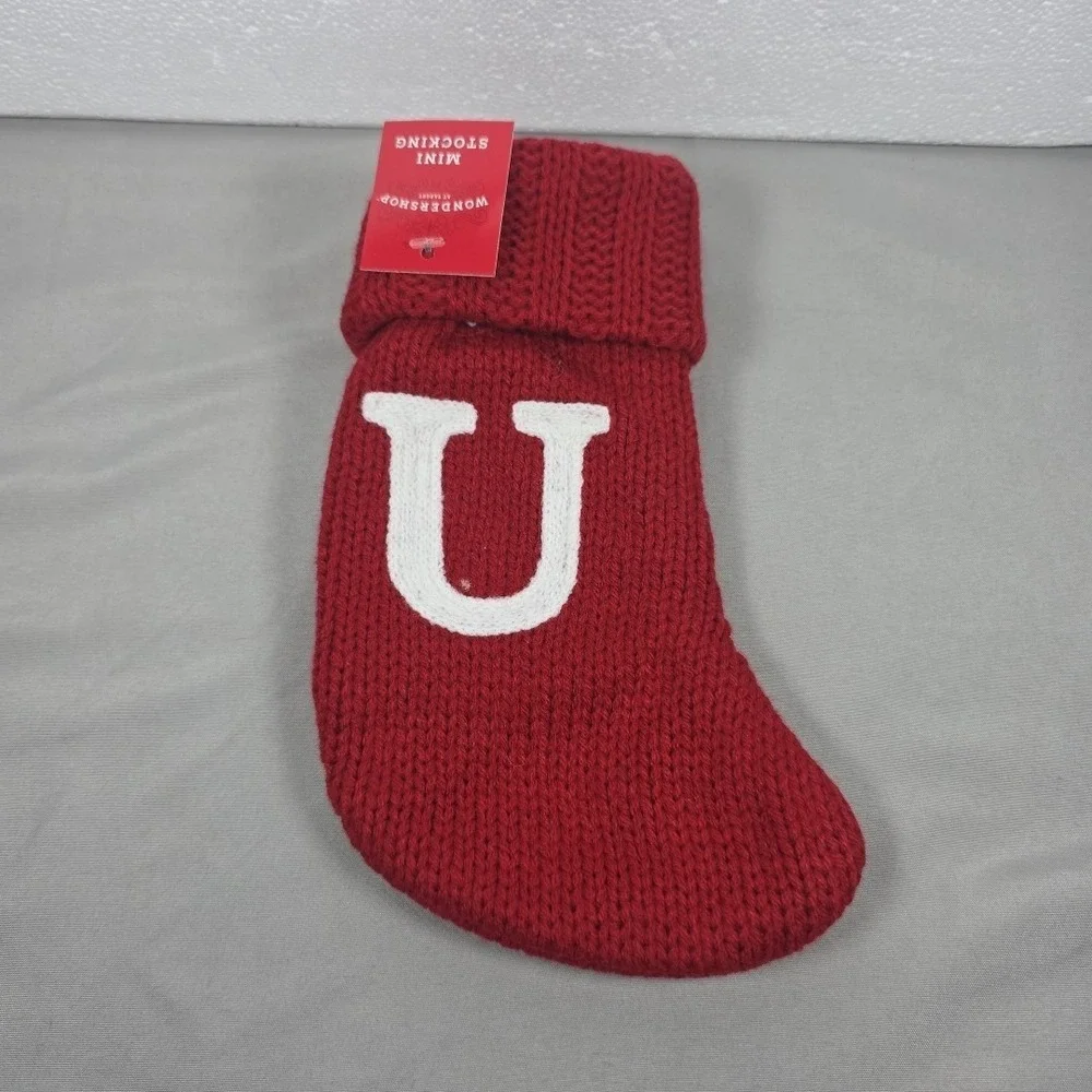 Letter U Wondershop Monogram Mini Christmas Stocking Initial Red Knit Target